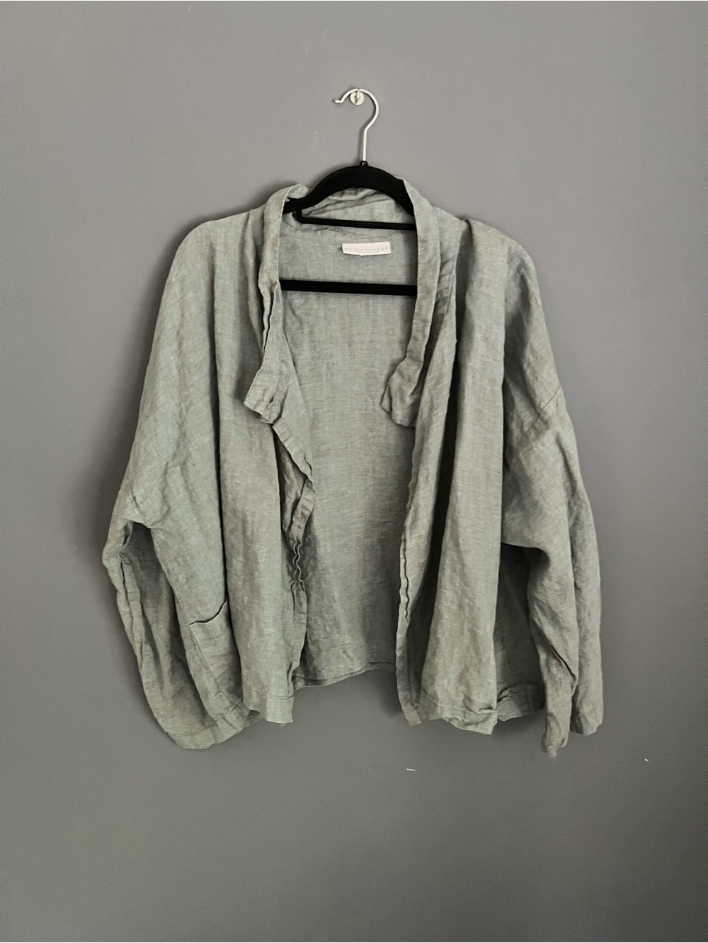 Bryn Walker 100% Linen Size XL Open Front Jacket Top Shirt Blouse Lagenlook